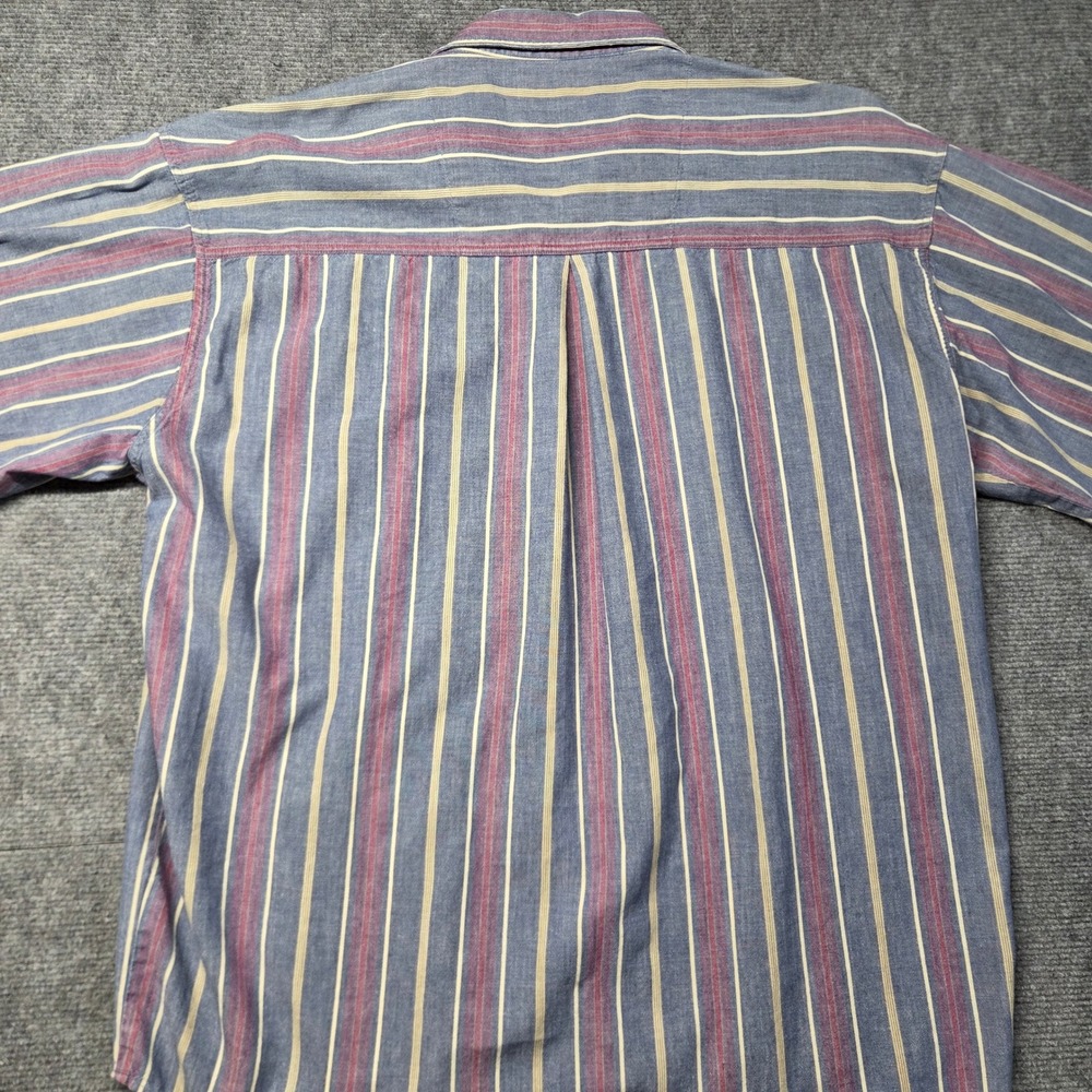 Vintage 1991 Dockers Shirt Mens L Striped Long Sleeve 90s Cotton Preppy Grandpa - Picture 12 of 14